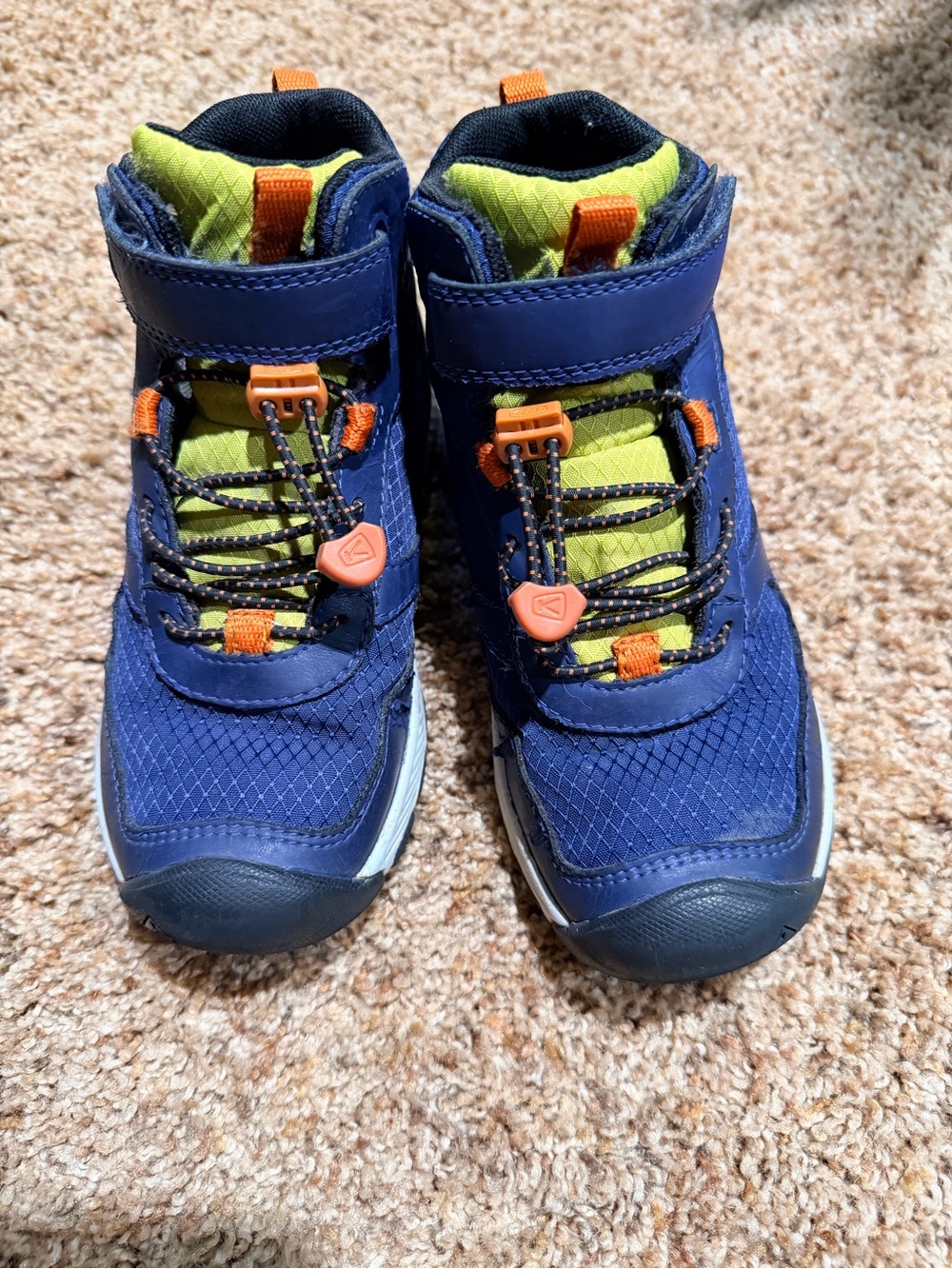 Kids Keen Skua waterproof boots Navy Blue and Lime Green size 12 Active Sneakers